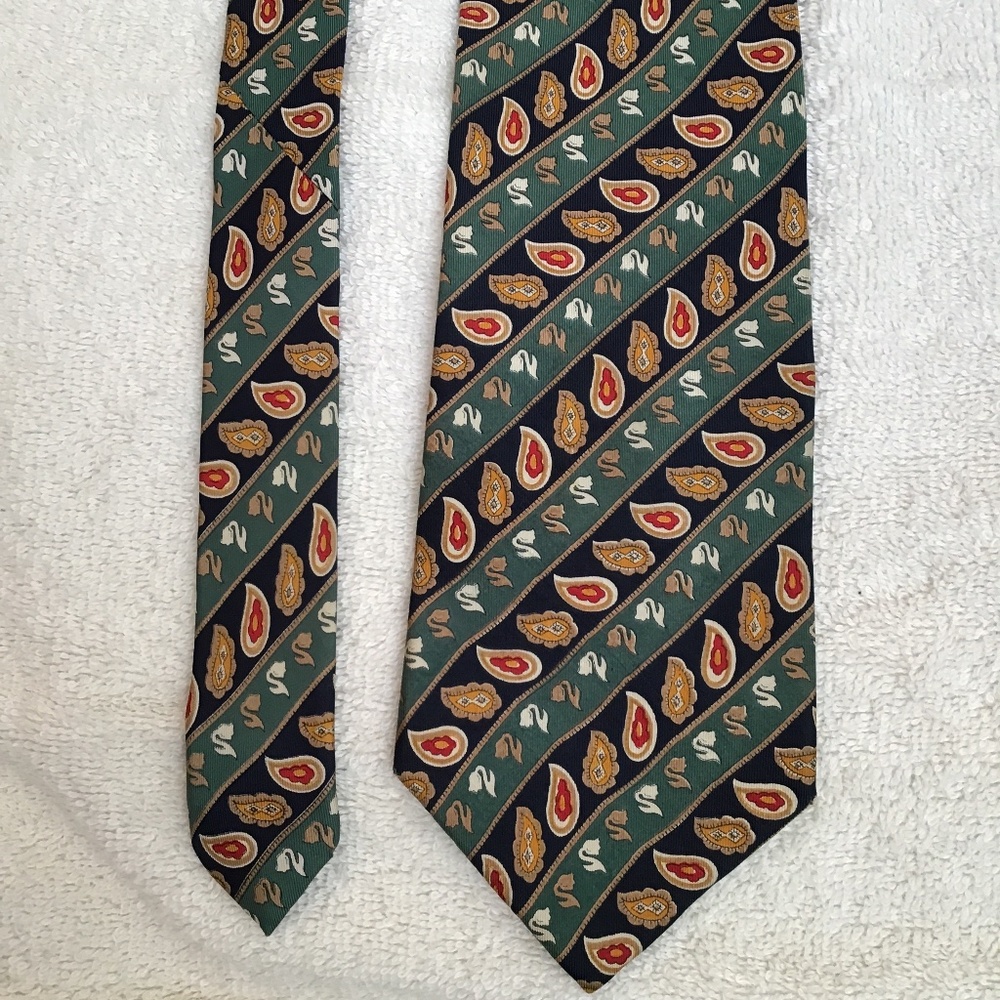 Elegant Green Paisley Tie💐🎁Free